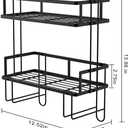 FLOLXNB Over The Toilet Storage Shelf, 2-Tier Bathroom Storage Organizer Upgrade Punch-Free Toliet Storage Shelf, Home Storage Rack with Hooks Shelf,Black