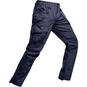 Men's Ripstop Tactical Pants Water Resistant Work Cargo Pants Outdoor Breathable Lightweight EDC Hiking Pants, Navy, 38W x 30L