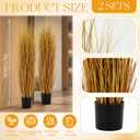 Jexine 2 Pieces 5 ft Tall Artificial Grass Plant Potted Artificial Greenery Floor Plants Fake Pampas Grass Tall in Pot for Housewarming Gift House Garden Bathroom Lobby Indoor Outdoor(Fall)