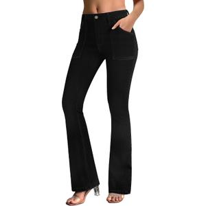 roswear Flare Jeans for Women Stretch Bootcut Jeans 90s Denim Pants with Large Pockets, XL