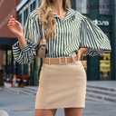 XZQTIVE Womens Leather Belts for Jeans Pants Dresses Fashion Ladies Black Belt with Square Buckle Brown