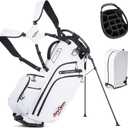 Lightweight Golf Stand Bag, 14 Way Golf Bags with Full Length Dividers for Men Women, Encrypted 900D Weather-Proof Club Carry Bag with Ergonomic Dual Strap, Cooler Pockets, 9 Pockets (White)