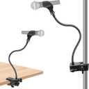 Microphone Stand, Versatile Mic Arm for Desk Pole Tripod, Gooseneck Mic Stand Desk Mount with Super Clamp Mic holder and 3/8" to 5/8" Adapter, Fits for Blue Snowball and Other Microphones (21 Inch)