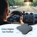 Wedge Car Seat Cushion for Better Visibility & Sciatica Pain Relief - High Density Memory Foam, Non-Slip Ergonomic Car Seat Cushion for Driving, Universal Fit for Car, SUV,Truck & Tractor