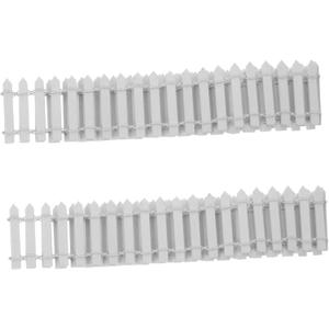 Micro Landscape Fence 2pcs Handmade Miniature Picket Fences Decorative Wood Fencing for Fairy Garden for Home Decor (90X5cm, White)