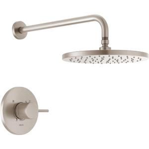 Delta Modern 14 Series Round Rain Shower Faucet Set, Brushed Nickel Shower Head and Handle Set, Valve Trim Kit, Spotshield Stainless T14269-SP-PP (Valve Not Included)