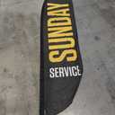 LookOurWay Feather Flag Banner - 12 Feet Tall Advertising Flags for Outdoor Business and Events Promotion - Swooper Flag Only - Church Flags - Sunday Service (10M1200380)