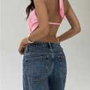 SOLY HUX Women's Backless Halter Crop Top Cowl Neck Tie Back Sexy Going Out Tops Vacation Outfits (Pink, M)