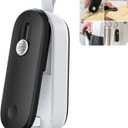 ODSD 2 in 1 Mini Bag Sealer - Heat Seal and Cutter with Lanyard, Portable Handheld Chip Bag Sealer for Snacks, Candies, Food Storage (Batteries Included) (Black/White)