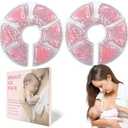 Breast Therapy Ice Packs, Hot and Cold Breast Pads, Breastfeeding Essentials Large Gel Bead Packs for Moms, 2 Pack (Pink, M) 2Pcs