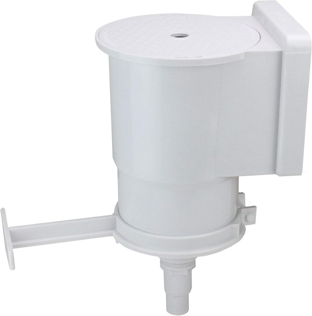 Northlight 13.75" White Wide Mouth Thru Wall Skimmer with Brace and Face Plate