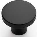 10 Pack Black Cabinet Knobs, 1-1/5 Inch Round Drawer Knobs for Kitchen Cabinets, Dressers & Closet Doors