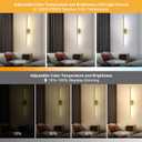 Wireless Battery Operated Wall Sconces with Remote, Gold Rechargeable Led Wall Lights Set of Two, Cordless Dimmable Battery Powered Wall Lamp Decor for Bedroom Living Room, 3 Color, 28 Inch