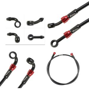 Motorcycle Brake Hose Braided,400-2400mm AN3 Hydraulic Clutch Tube Oil DOT Fluid Pipe Line Stainless Steel for ATV Dirt Pit Street Racing Bike,Removing Fittings Banjo (Black/600mm)