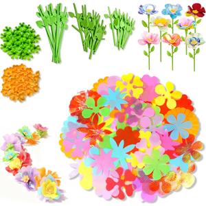 Unitour DIY Flower Bouquet Craft KitsArts and Crafts Flowers Market Toy for KidsBirthday Gift for 4 5 6 7 8 9 10 Year Old Girl Boy (Flower Craft Kits Accessory Pack)