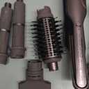 Shark FlexFusion Hair Straightener & Powerful Hair Dryer with Fusion Hair Brush, Ceramic Air Styler with Auto-Wrap Curlers & Concentrator, Ceramic Plates, Cosmic Blush HD641S