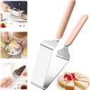 Suuker Cake Cutter, Stainless Steel Cake Knife and Server with Double Handle, Adjustable Cake Slicer for Cake Server, Pie Server, Cake Cutting Set for Wedding