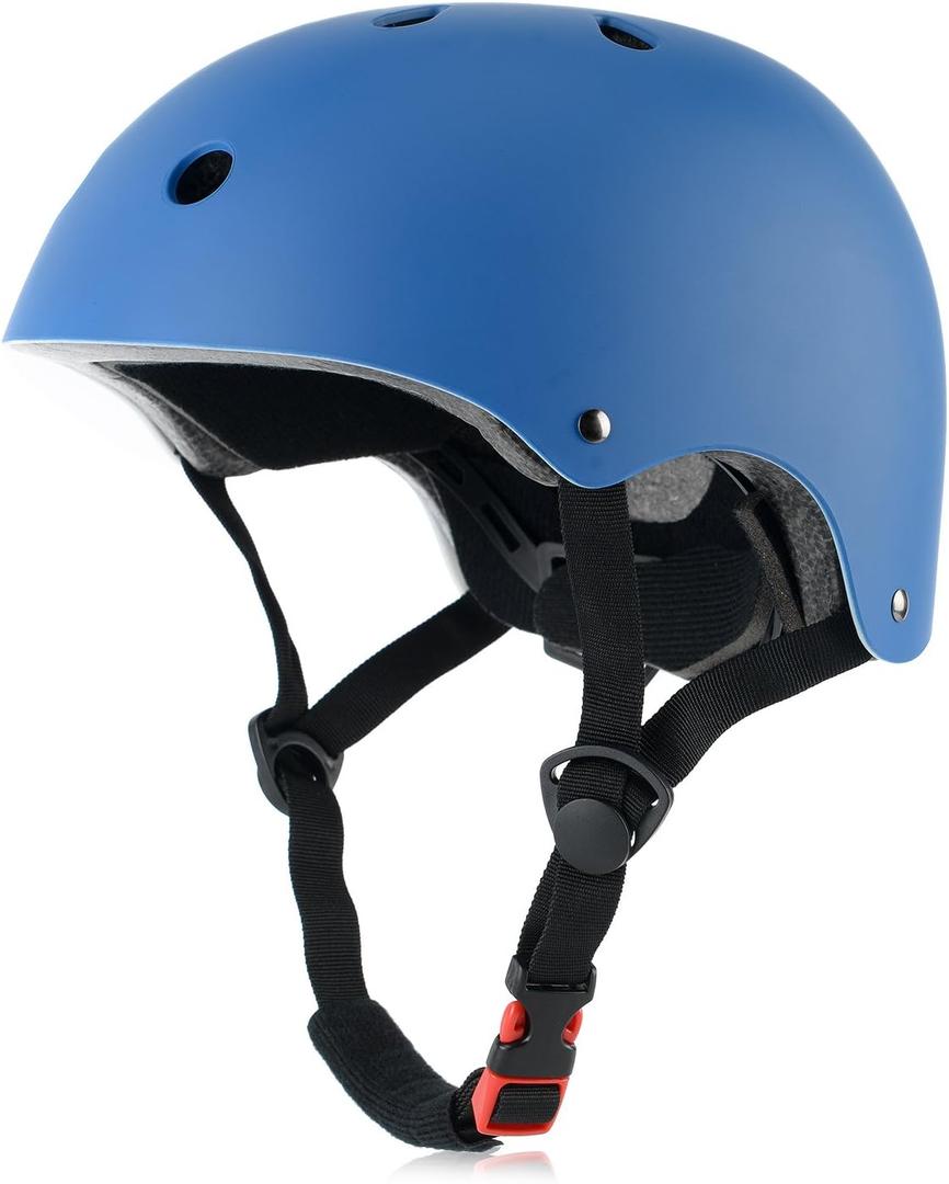 Kids Bike Helmet, Adjustable and Multi-Sport, from Toddler to Youth, 3 Sizes (Small: 18.9" - 21.3", Blue)