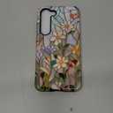 Case for Samsung Galaxy S23,Stained Glass Bloom Flower Phone Case Drop Resistant Glossy 2 in 1 Solid Dual-Layer Cover for Girl Women