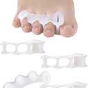 2Pairs Toe Separators Toe Spacers for Women Men to Correct Bunion, Relieve Feet Pain, Foot Alignment, Toe Straighteners for Hammertoes, Plantar Fasciitis (M, Women Shoe Size 9-12.5, Men: 7-11)