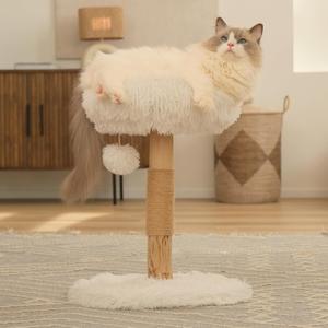 Space-Saving Indoor Cat Tree  Aesthetic Tower with Scratching Post  Ideal for Kittens, Small Cats, and Apartment Spaces
