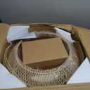 Rattan Pendant Light, 15.7" Rattan Chandelier Hand-Woven Boho Pendant Light Fixtures with Solid Wood, Basket Wicker Chandelier for Dining Room Kitchen Island Living Room, D 16", Large