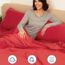 Extra Deep Queen Fitted Sheet - Hotel Luxury Single Fitted Sheet Only - Easily Fits 18 inch to 24 inch Mattress - Ultra Soft, Wrinkle Free w/Extra Deep Pockets - Easy-Care, Breathable & Comfy - Red