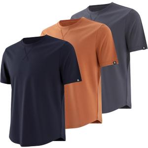 MagnaMan Men's 3-Pack Short Sleeve Crew Neck T-Shirts Solid Color Casual Tee Shirts - Ideal for Gym, Work & Daily Life (XXL)
