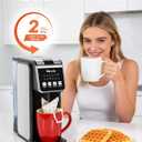 Horavie Single Serve Coffee Maker with Built-in Grinder, Fast Brew 6-16oz Single Cup for Whole Beans, Grounds, K Pod, Grind and Brew Coffee Maker with 47oz Water Tank, Descaling Alert, Black