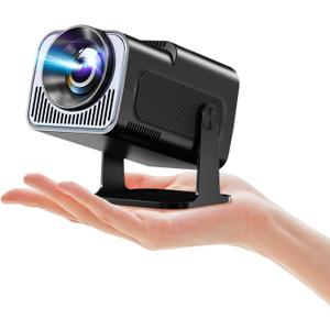 180-Rotation Adjustable StandHIPPUS Smart Mini Projector with WiFi and Bluetooth,1080P Portable 4k Outdoor Portable Projector,300ASIN LM,Support 2.4G/5G Wi-Fi6, BT5.2 With Android 11,Black.