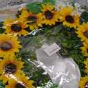 Front Door Wreath Sunflowers and Daisies, 20" Spring Wreaths for Front Door, Wreaths for Front Door w/Long Door Hook, Optional Reversible Welcome and Blessed Sign Spring Wreath, Front Door Decor