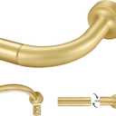 Brass Curtain Rod for Windows 28 to 150 Inch, Internal Splicing 1 Inch Diameter Disc, Adjustable Room Darkening Curtain with Aluminum Finials and Brackets, Wrap Around Design