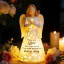 Guardian Angel Figurine Lights with Remote for Women - Light Up Angel Statue Decor, Birthday Mothers Day Sympathy Gift,Memorial Gift for Loss of Mom Dad Grandma(No Batteries Included)