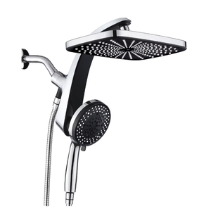 KESTE 12 Inch High Pressure Rain Shower Head with Handheld Spray Combo, 3+8+2 Spray Setting, Built-in Magnetic Docking, Dual Showerheads for Bathroom, Anti-Clog,Silver Chrome