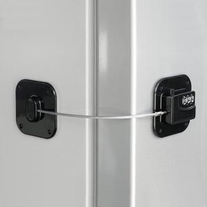 Refrigerator Lock, Heavy Duty Fridge Lock, Combination Lock for Refrigerator Cabinets, Drawers, Safety, Easy Install No Keys Needed (Black-1Pack)