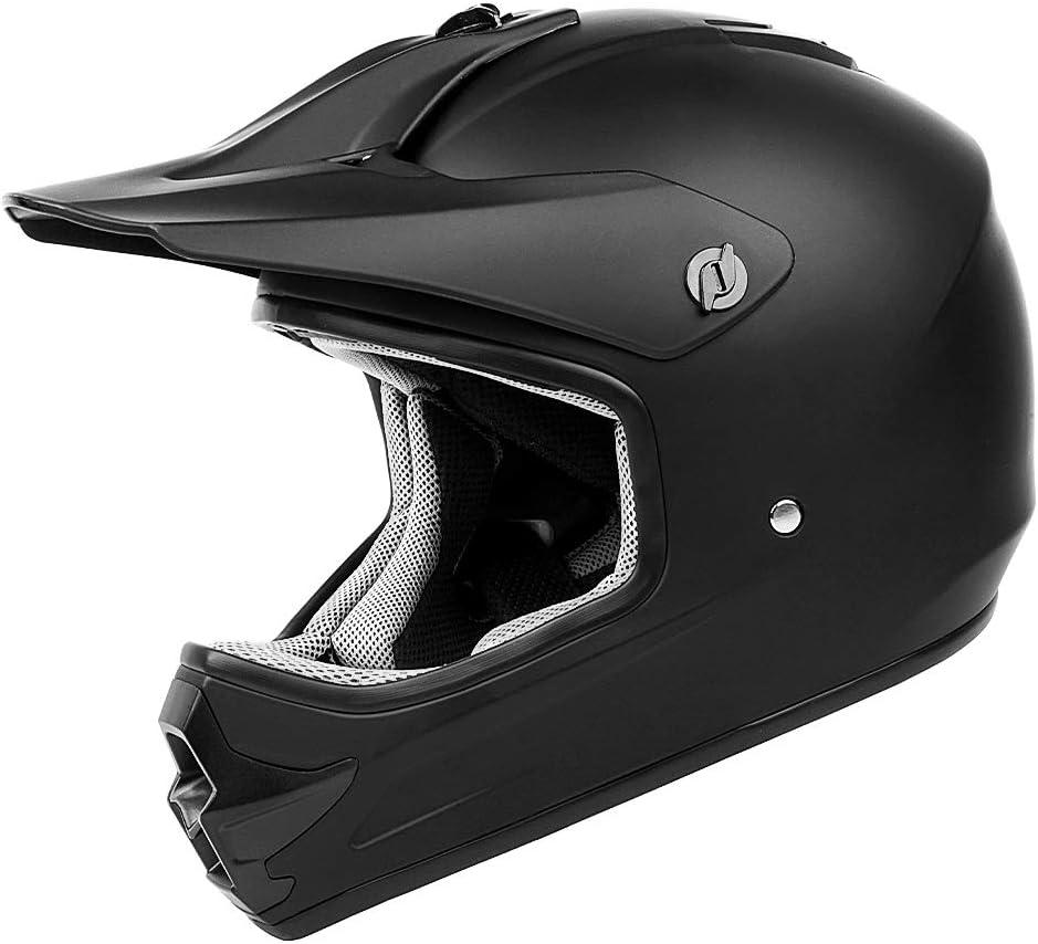 Orthrus DOT Certified Adult & Youth Helmet for Dirt Bike ATV Motocross Offroad Motorcycle Bike(MatteBlack,M)