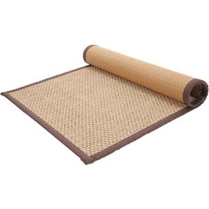 Beavorty Bamboo Rug Woven Straw Seat Cushion Japanese Style Rattan Futon Sitting Pad Tatami Floor Pillow for Zen Garden Yoga Practice or Meditation Light Brown Japanese Tatami Mat