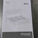 VASAGLE King Bed Frame with Tall Headboard, Upholstered Platform Bed Frame King Size, with Wingback Tufted Headboard and Footboard, Wooden Slats, No Box Spring Needed, Cappuccino Beige URMB884W01