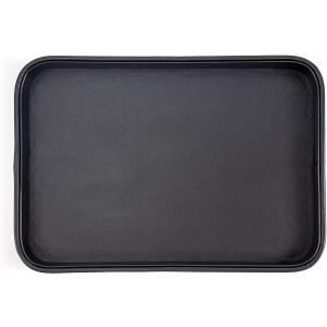 SANQIANWAN Faux Leather Valet Tray for Men Nightstand Bedside Entry Table Tray Catchall Tray for Keys,Wallet,Phone,Watch,Jelwery and Coin Gift for Dad Husband Boyfriend Uncle (Black)