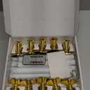 Pruk 10-Pack Flameless LED Candles w/Remote, Realistic Flickering Flame, Battery Operated Window Candles, Timer & Dimmer, Weighted Base, 10.8" Tall (Gold)