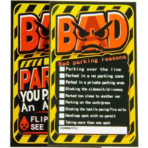 Bad Parking Cards,Pack of 100 Cards,Funny Parking Violation Notes with Hilarious Multi-Violation Reasons, Perfect Gag Gifts for Awful Drivers, Pranking Inconsiderate Parkers