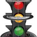 3-Tier Race Car Theme Cupcake Stand Racing Birthday Party Decoration Round Cardboard Cupcake Stand for Cars Birthday Decorations Race Car Party Supplies