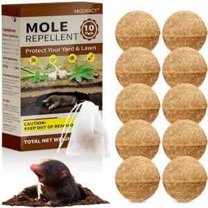 Mole & Gopher Deterrent Balls for Yard, Plant-Based Outdoor Scent Barrier, Safe Around Kids & Pets, Long-Lasting Yard Protection