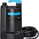 Submersible Water Pump 1/6 HP, 1850GPH Thermoplastic Sump Pump Basement Portable Electric Utility Water Pump Removal for Pool Draining Hot Tubs Garden Pool Cover Pond