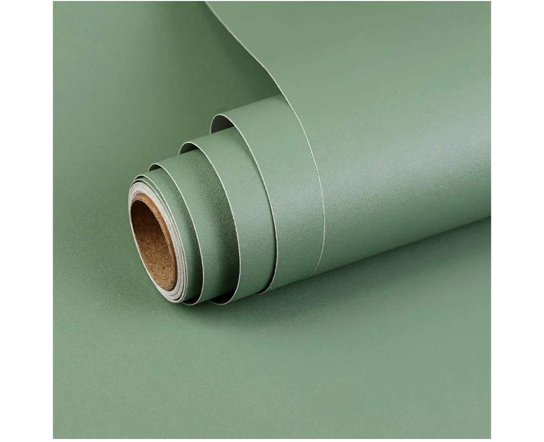 Sage Green Peel and Stick Wallpaper 15.7”x 118” Matte Green Self-Adhesive Removable Contact Paper Solid Color Waterproof Vinyl Roll for Cabinets Furniture Renovation Bedroom Wall Covering
