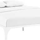 Modway Ollie Steel Modern Full Platform Bed Frame Mattress Foundation with Slat Support in White