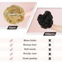 RUWISS Claw Clip Messy Bun Hair Piece Real Human Hair Buns Curly Chignon Hair Bun Extensions Wavy Tousled Updo Hair Buns Claw Clip Ponytail Hairpieces Hair ScrunchieGolden Blonde Mixed Bleach Blond