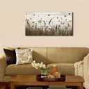 Wildflower Wall Art Autumn Canvas Picture Butterfly Grass Dandelion Artwork Vintage Wooden Board Painting Prints for Bedroom Living Room Office Home Kitchen Wall Decor Framed Ready to Hang 20" x 40"