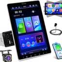 Roinvou Single Din Car Radio, 10.1 Inch Rotating Touch Screen Bluetooth Radio with Wireless Carplay/ Android Auto, FM, AM, RDS, EQ, Bluetooth 5.2, Mirror Link, Steering Wheel Control +AHD Backup Camera