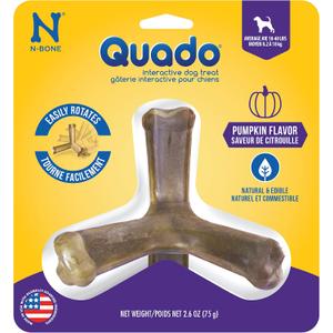 2 x N-Bone Quado Interactive Chew, Pumpkin Flavor, Average Joe, 2.8oz